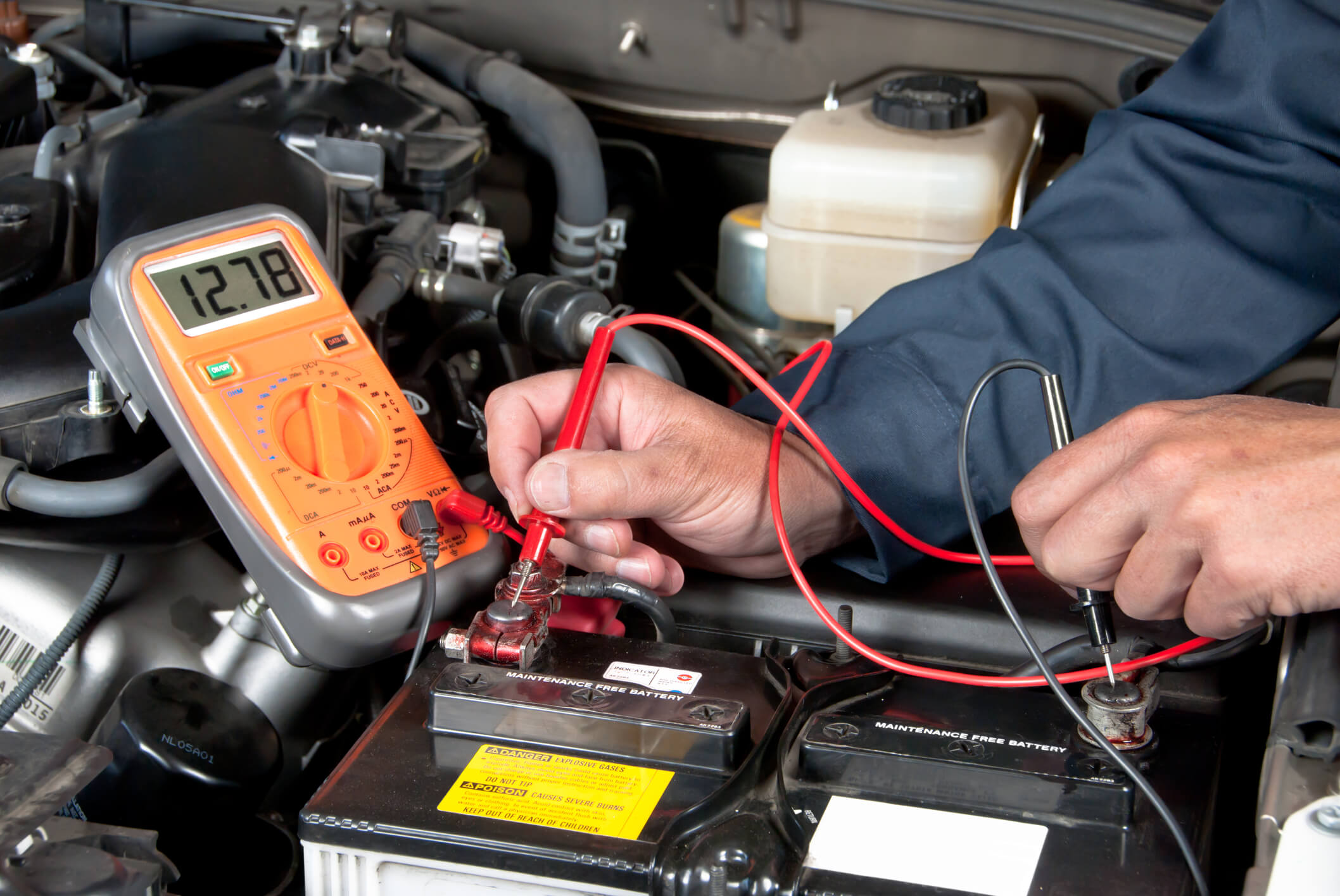 A car showing battery failure symptoms inspected by All European Auto Repair Las Vegas in Las Vegas NV